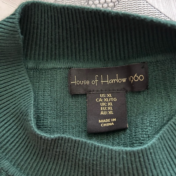 House of Harlow XL 1960 Green Ribbed Sleeveless cropped Top - Picture 3 of 4